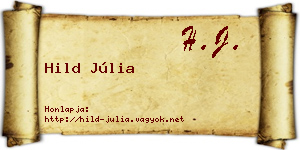 Hild Júlia névjegykártya